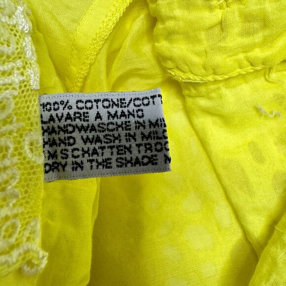 Temptation Positano Eyelet Lace Shorts Drawstring in Yellow Size Medium - Picture 9 of 9